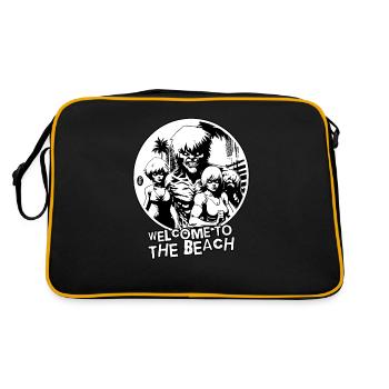 Bienvenue sur la plage des monstres musclés - Sac Retro - noir/or - Dos