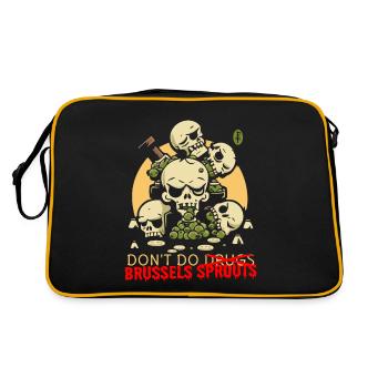 Disgusting Vegetable Skulls: Avoid Brussels Sprouts - Retro Bag - black/gold - Back