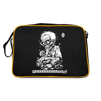 Gier macht dich krank - Retro Tasche - Schwarz/Gold - Hinten