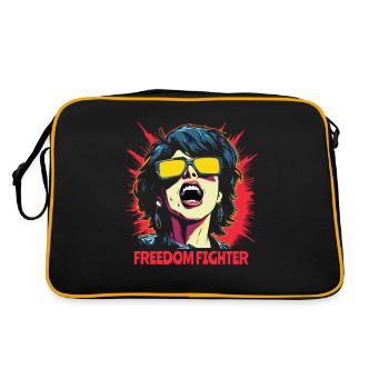 Pop Art Femme combattante de la liberté avec des lunettes de soleil - Sac Retro - noir/or - Dos