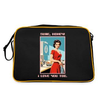 1950 Housewife Sure Dearest, I Love You Too - Retro Bag - black/gold - Back