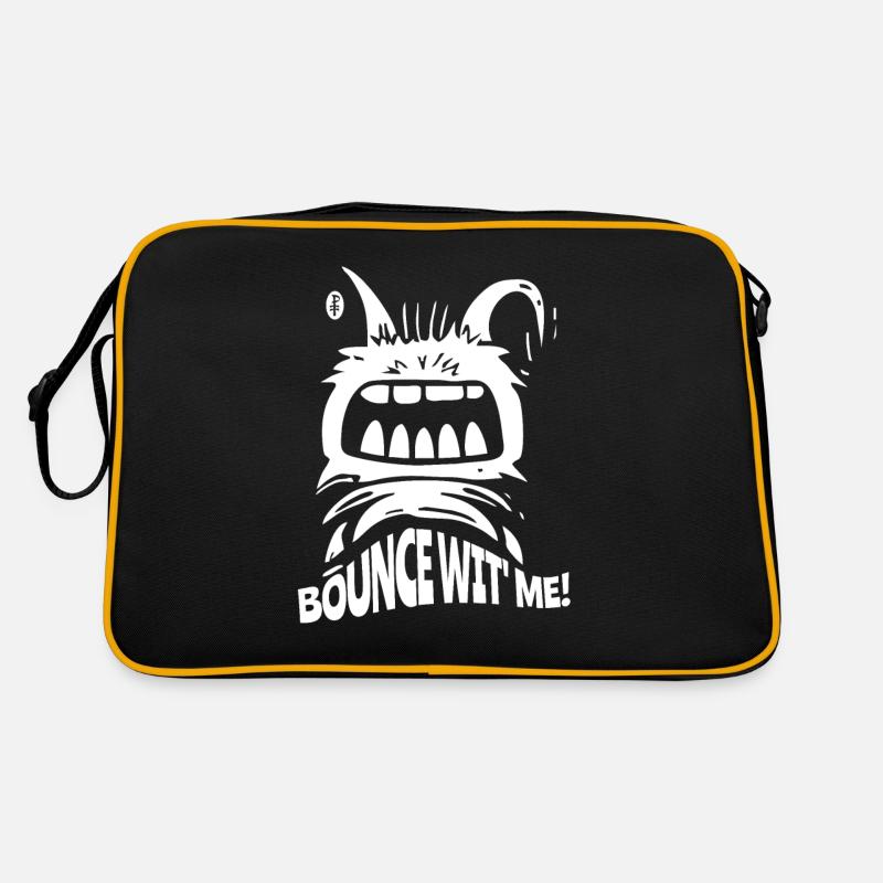 Hüpf mit mir, ein kleines Monster Retro Tasche