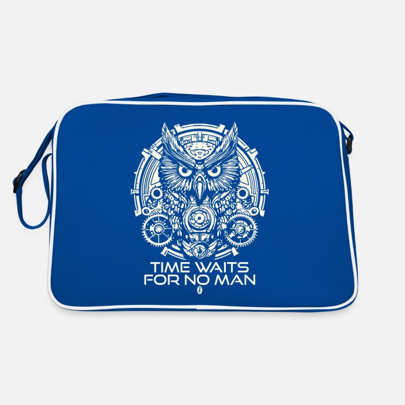 Owls Clock: Clockwork, Time Waits for No One Retro Bag