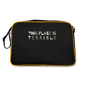 This place is horrible - Retro Bag - black/gold - Back