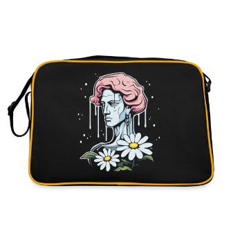 Flower Power Brother: David of Florence with flowers - Retro Bag - black/gold - Back