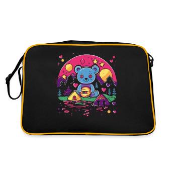 A cuddly bear in the wonderland of love - Retro Bag - black/gold - Back