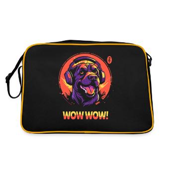 Wow Wow Music with Headphones Dog - Retro Bag - black/gold - Back