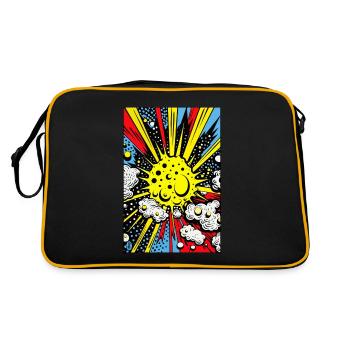 Pop-Art Cartoon Explosion Boom - Retro Tasche - Schwarz/Gold - Hinten