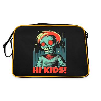 Un squelette de zombie décontracté accueille les enfants - Sac Retro - noir/or - Dos