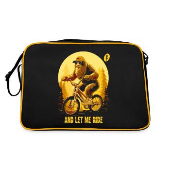 Laisse-moi conduire, Bigfoot camouflé en faisant du vélo - Sac Retro - noir/or - Dos