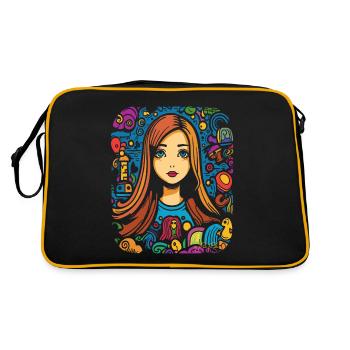 Croquis mignon de Lisa, Mona et les jouets - Sac Retro - noir/or - Dos