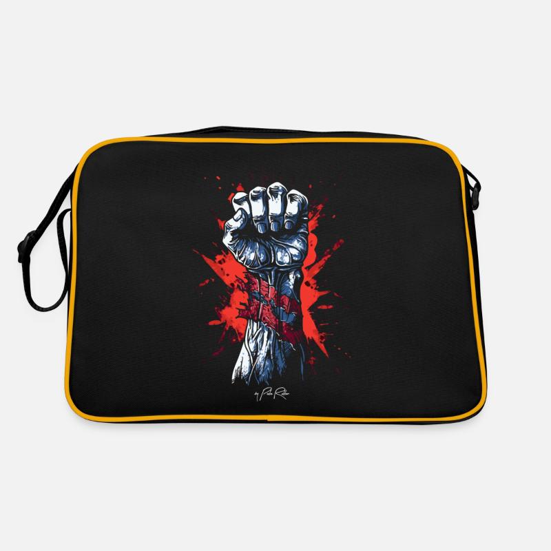 Freiheitsfaust, hoch die Faust der Freiheit - Retro Tasche - Schwarz/Gold