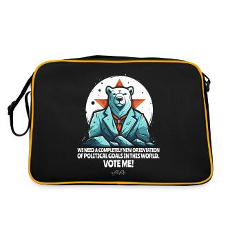 Polar bear election candidate for a better world - Retro Bag - black/gold - Back