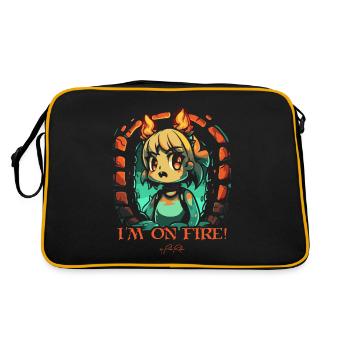 Je suis en feu ! Fille d’anime dans un donjon - Sac Retro - noir/or - Dos