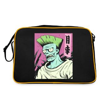Cartoon: Strong Japanese Anime Fans and Bros - Retro Bag - black/gold - Back