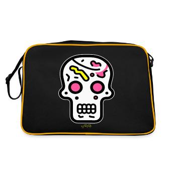 Pop Art Skull - Retro Bag - black/gold - Back
