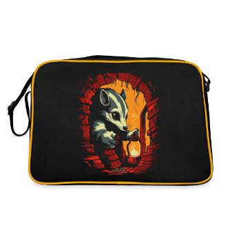 La moufette à la lampe dans le donjon - Sac Retro - noir/or - Dos