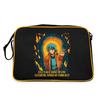 Dungeon Boy und die ewige Dunkelheit der Pubertät - Retro Tasche - Schwarz/Gold - Hinten