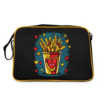 Liberté et amour : les frites - Sac Retro - noir/or - Dos