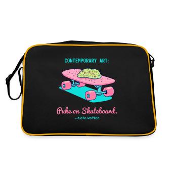 Modern Street Art: Puke on Skateboard - Retro Bag - black/gold - Back