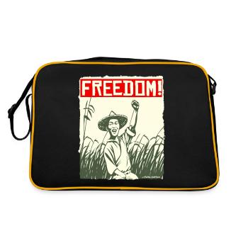 Asian Rice Farmer: Freedom - Retro Bag - black/gold - Back