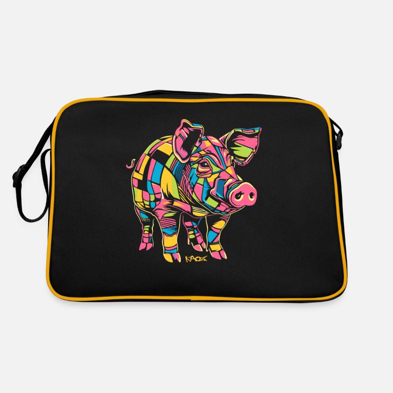 Big Fat Pop Art Pig Retro Bag