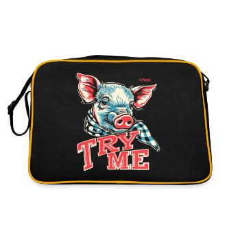 Écharpe à carreaux : Essayez-moi, porcelet cochon - Sac Retro - noir/or - Dos