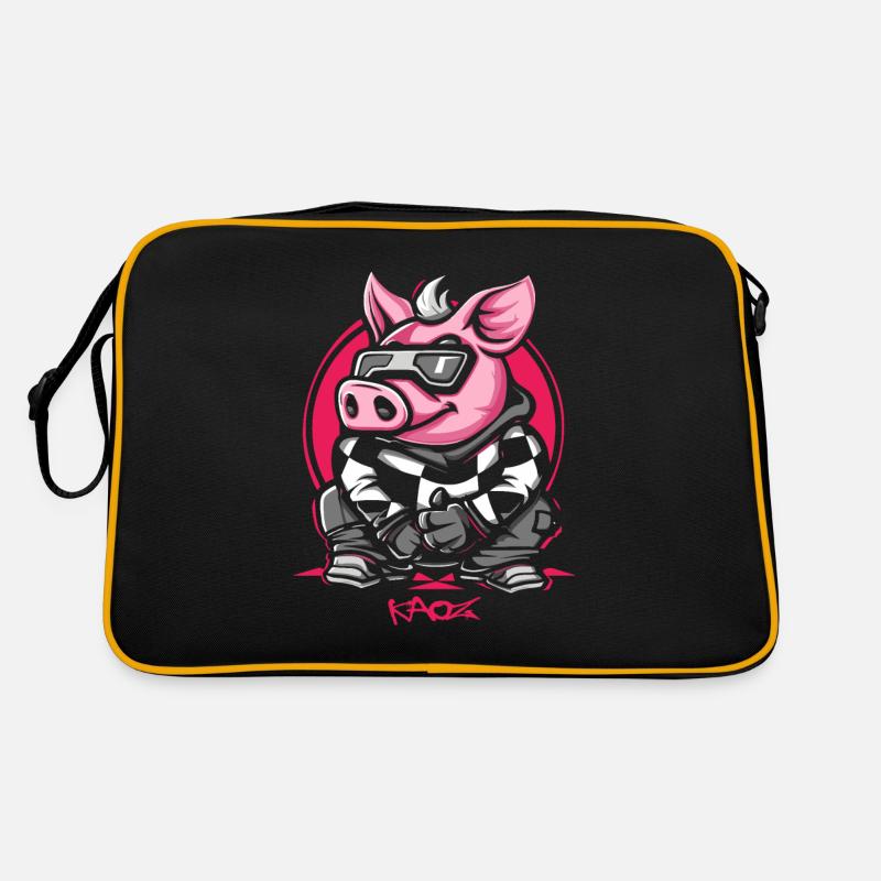 Cool Winter Ski Snowboard Cochon Sac Retro