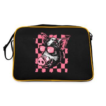 Cochon de drapeau à damier cool - Sac Retro - noir/or - Dos