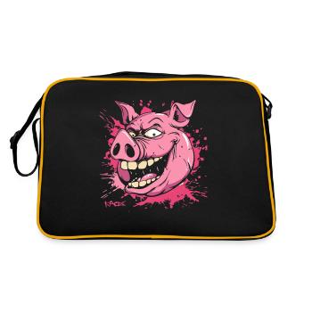 A really mean pig - Retro Bag - black/gold - Back