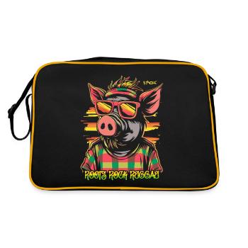 ROOTS ROCK REGGAE Cool Pig - Retro Bag - black/gold - Back