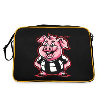 Un cochon rond et potelé surprenant - Sac Retro - noir/or - Dos
