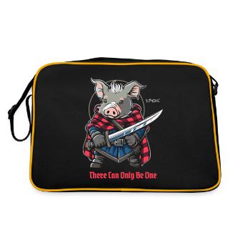 Il ne peut y en avoir qu’un seul : Highlands Pig - Sac Retro - noir/or - Dos