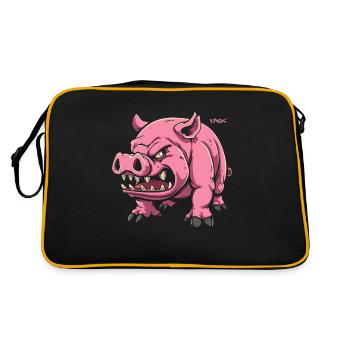 Cute Pet Pig - Retro Bag - black/gold - Back