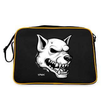 Crâne de chien blanc Crâne - Sac Retro - noir/or - Dos