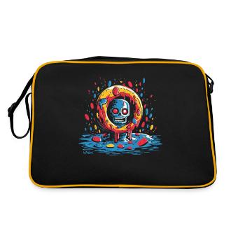 Ein schauriges Reich im Kreis der köstlichen Donut - Retro Tasche - Schwarz/Gold - Hinten