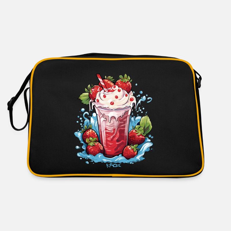 Erdbeer-Eiscreme-Milch Retro Tasche