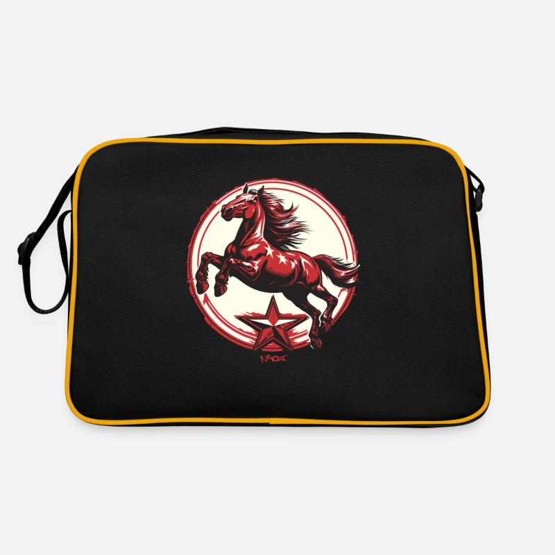 Roter Stern Propaganda Pferd Retro Tasche