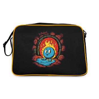Boule de dessin animé rétro coquine dans un donjon brûlant - Sac Retro - noir/or - Dos
