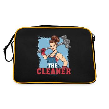 A cleaning lady with a big hammer - Retro Bag - black/gold - Back