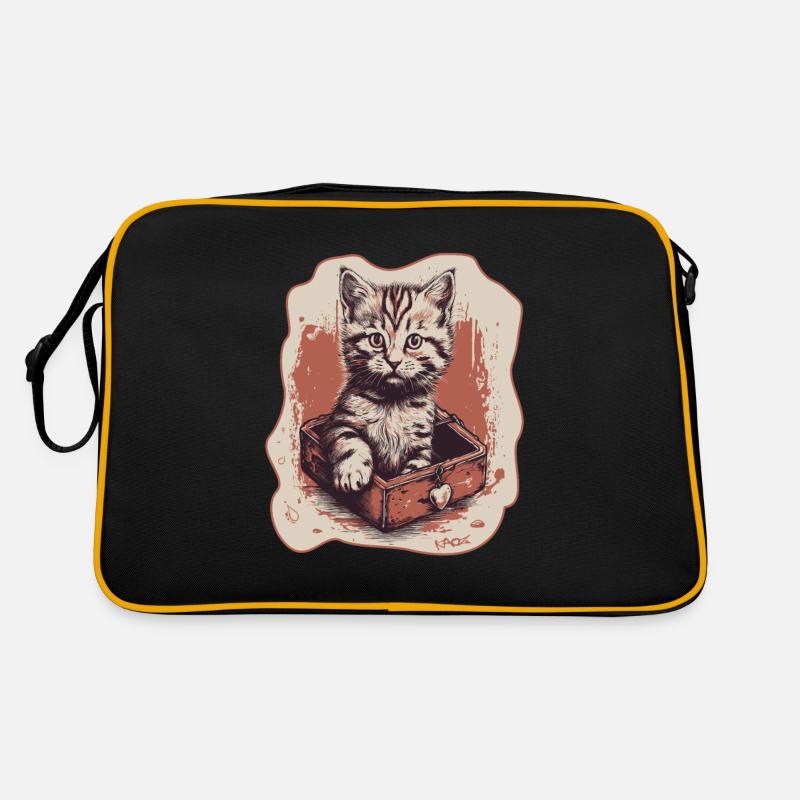 Coeur et chat dans une boîte Sac Retro
