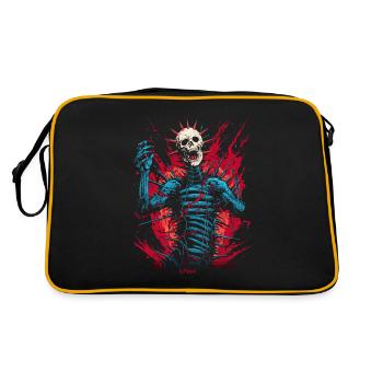 Squelette de crâne de tête d'aiguille d'horreur - Sac Retro - noir/or - Dos