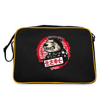 Taupe japonaise yakuza en colère - Sac Retro - noir/or - Dos