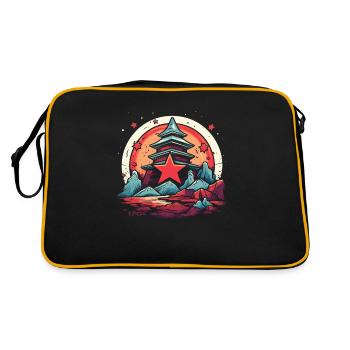 A shrine of stone and stars in Japan - Retro Bag - black/gold - Back