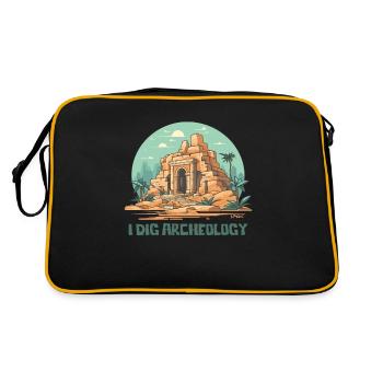 I love archaeology - Retro Bag - black/gold - Back