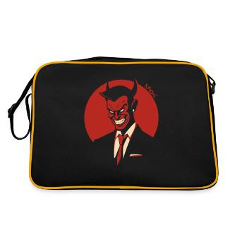 Satan Devil: A Logo of an Evil Corporation - Retro Bag - black/gold - Back