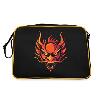 tête de dragon chinois - Sac Retro - noir/or - Dos
