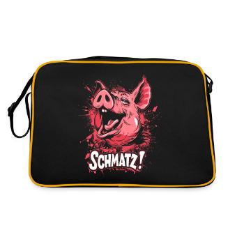 Naughty Little Pink Pig Kisses Smack - Retro Bag - black/gold - Back
