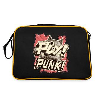 Cartoon Punk Pig - Retro Bag - black/gold - Back