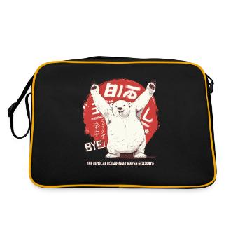 The bipolar polar bear polar bear waves goodbye - Retro Bag - black/gold - Back
